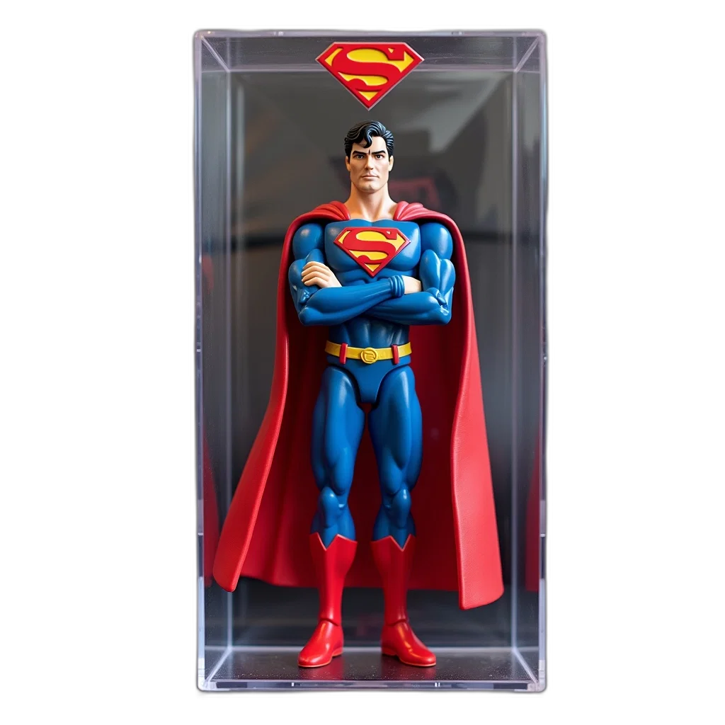 concept art, comic book art, 3d render, superman transparent PNG cut-out