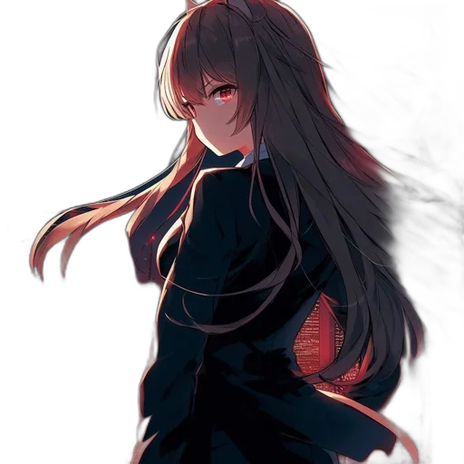dress, staff, hair, jacket transparent PNG cut-out
