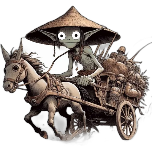 dragon, mask, robot, staff transparent PNG cut-out