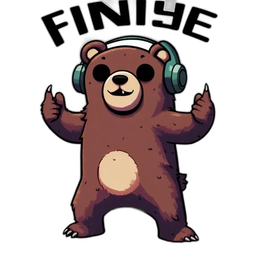 pixel art, concept art, animated, bear transparent PNG cut-out