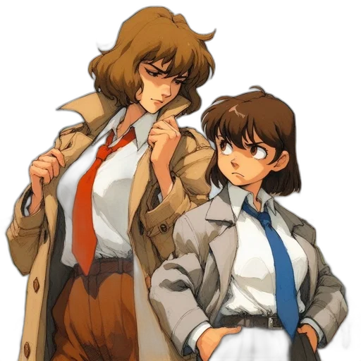 jacket, staff, concept art, anime transparent PNG cut-out
