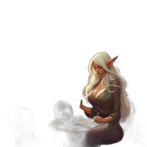 dragon, staff, dress, fantasy art transparent PNG cut-out