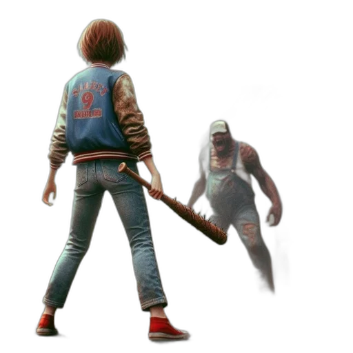 jacket, weapon, creature, staff transparent PNG cut-out