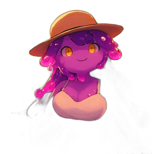 hat, creature, staff, flower transparent PNG cut-out