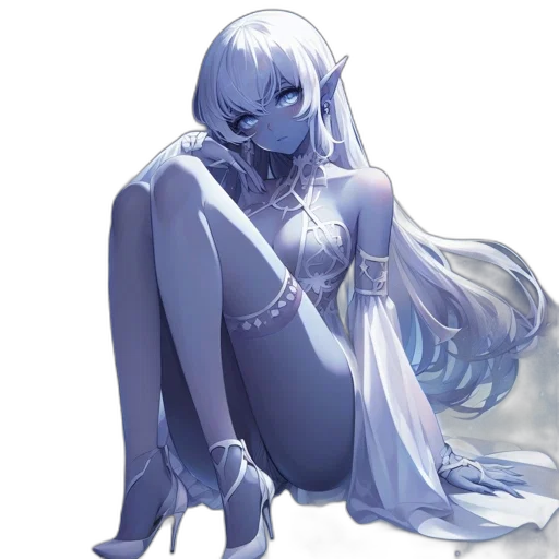 dress, staff, jewelry, concept art transparent PNG cut-out