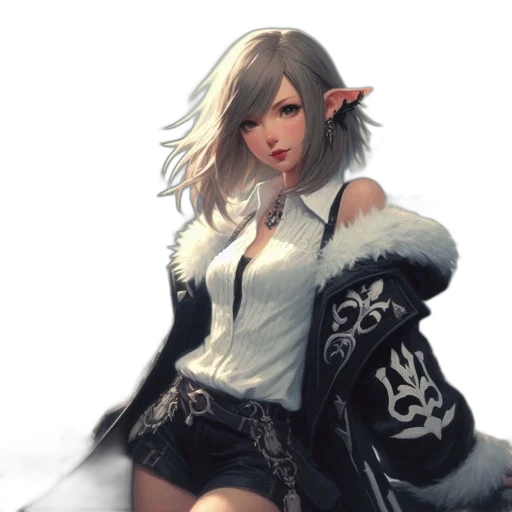 dress, jacket, face, staff transparent PNG cut-out