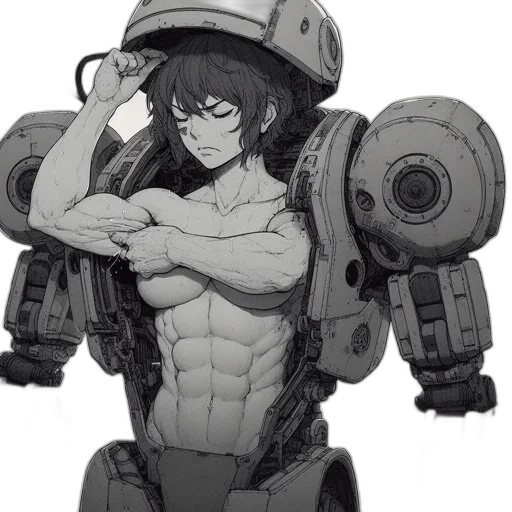 robot, weapon, jacket, concept art transparent PNG cut-out