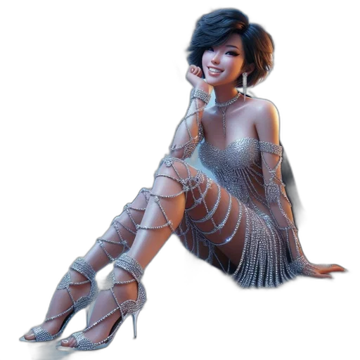 dress, jewelry, fantasy art, concept art transparent PNG cut-out