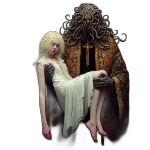 dress, hair, creature, mask transparent PNG cut-out