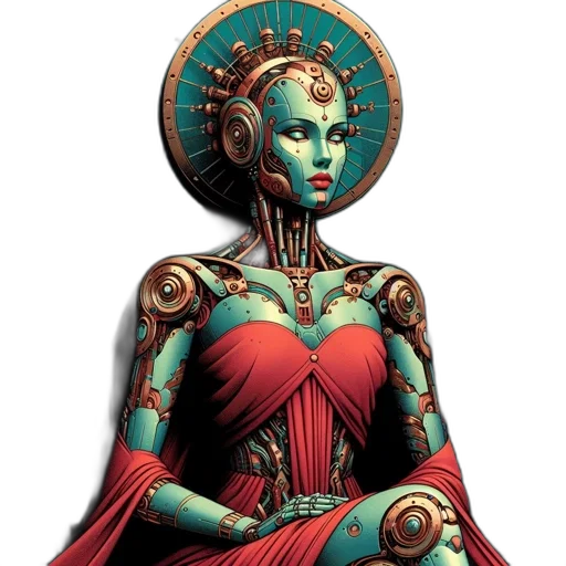 robot, dress, jewelry, crown transparent PNG cut-out