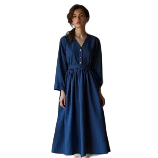 dress, blue, amelia, indigo transparent PNG cut-out