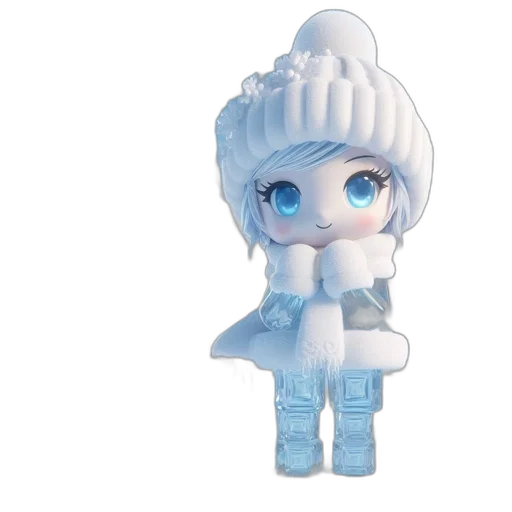 3d render, concept art, snow, blue transparent PNG cut-out