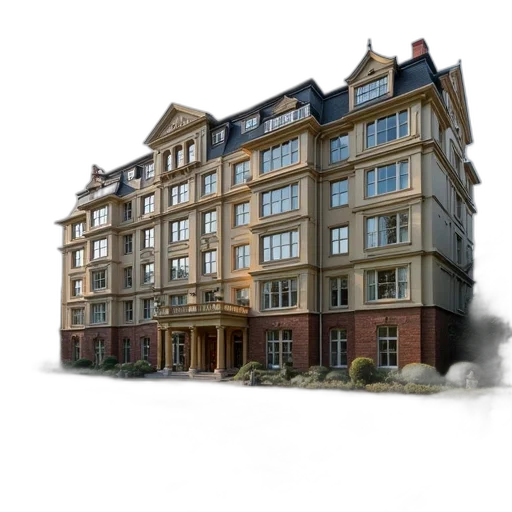 building, photorealistic, 3d render, concept art transparent PNG cut-out