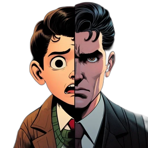 face, mask, comic book art, cartoon transparent PNG cut-out
