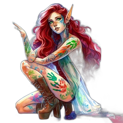 fantasy art, concept art, comic book art, watercolor transparent PNG cut-out