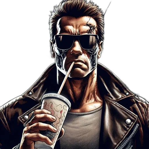 face, comic book art, cyberpunk, concept art transparent PNG cut-out