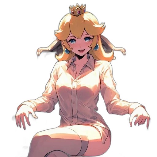 crown, dress, staff, creature transparent PNG cut-out