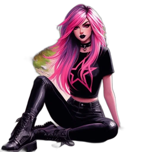 hair, comic book art, concept art, fantasy art transparent PNG cut-out