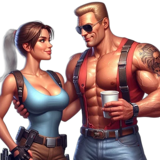 comic book art, concept art, cyberpunk, fantasy art transparent PNG cut-out