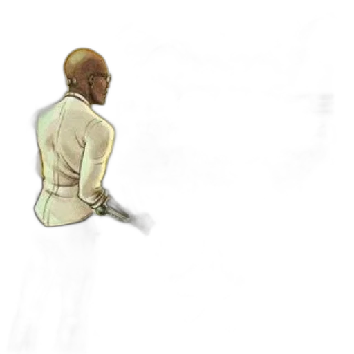 staff, robot, jacket, weapon transparent PNG cut-out