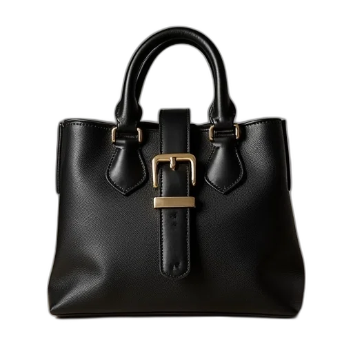 dark, small, buckle, tote transparent PNG cut-out