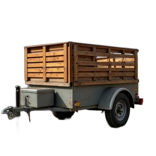 furniture, 3d render, metal, trailer transparent PNG cut-out