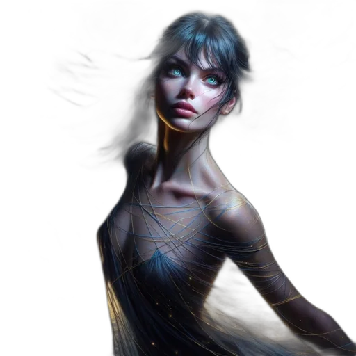 dress, face, creature, fantasy art transparent PNG cut-out