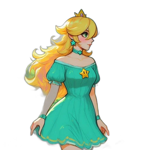 dress, crown, staff, concept art transparent PNG cut-out