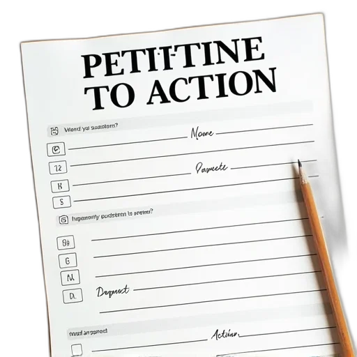 petition, action, form, shown transparent PNG cut-out
