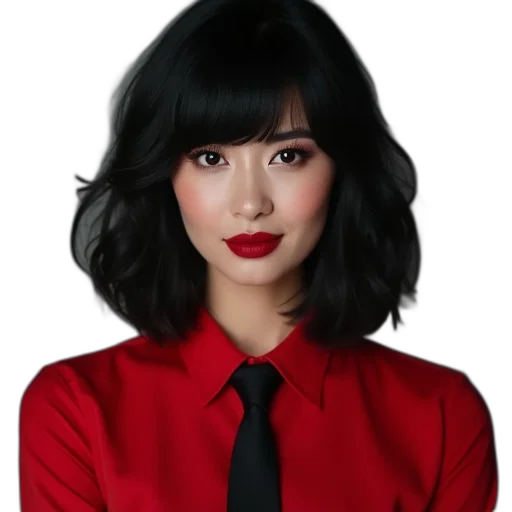 face, staff, hair, jacket transparent PNG cut-out