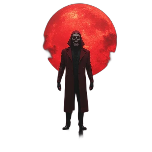 jacket, mask, creature, staff transparent PNG cut-out