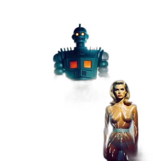 robot, concept art, pixel art, 3d render transparent PNG cut-out