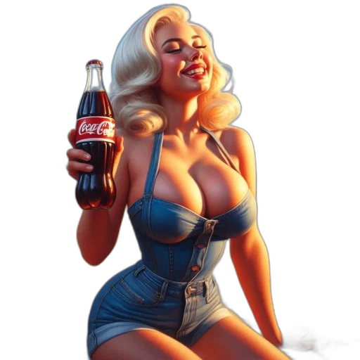 bottle, dress, comic book art, photorealistic transparent PNG cut-out