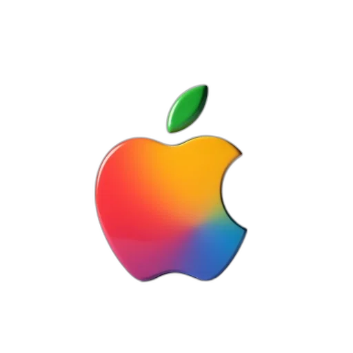 3d render, colorful, stylized, apple transparent PNG cut-out