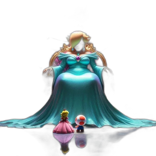dress, crown, concept art, 3d render transparent PNG cut-out