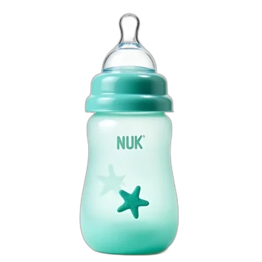 bottle, vaporwave, baby, teal transparent PNG cut-out