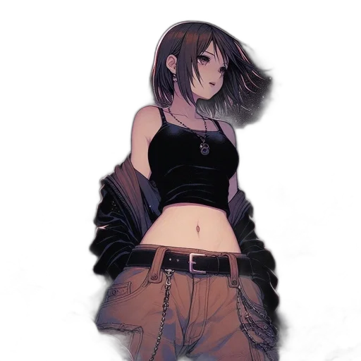 jacket, dress, staff, weapon transparent PNG cut-out