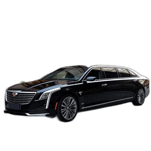 car, black, cadillac, limo transparent PNG cut-out
