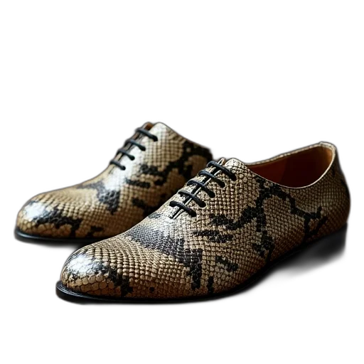 shoes, photorealistic, pair, snakeskin transparent PNG cut-out