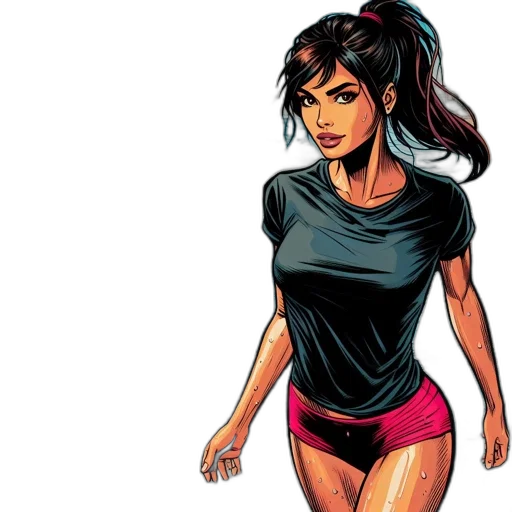comic book art, concept art, cartoon, woman transparent PNG cut-out