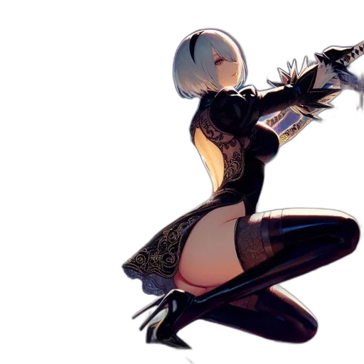 robot, dress, mask, weapon transparent PNG cut-out