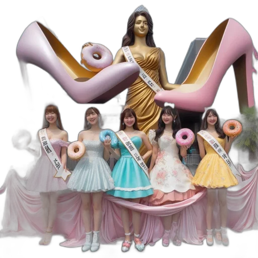 shoes, dress, jewelry, 3d render transparent PNG cut-out