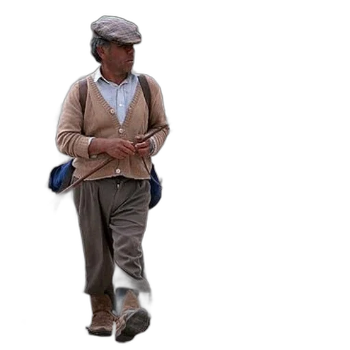 hat, jacket, staff, umbrella transparent PNG cut-out