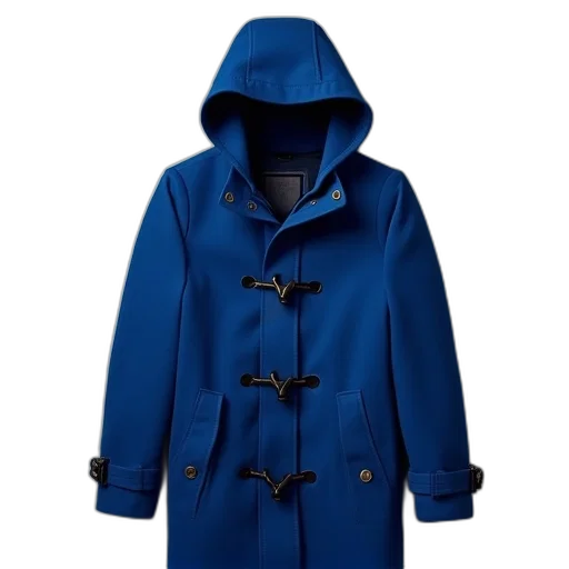 jacket, blue, duffle, coat transparent PNG cut-out
