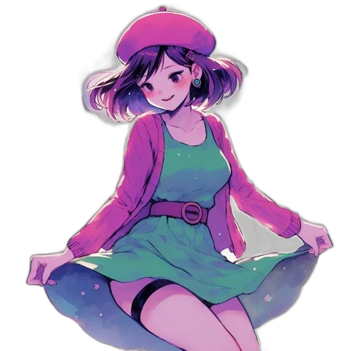 dress, hat, flower, crown transparent PNG cut-out