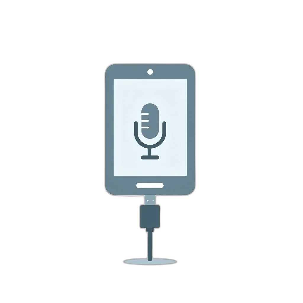 stylized, illustration, smartphone, microphone transparent PNG cut-out