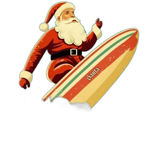3d render, vintage, santa, claus transparent PNG cut-out