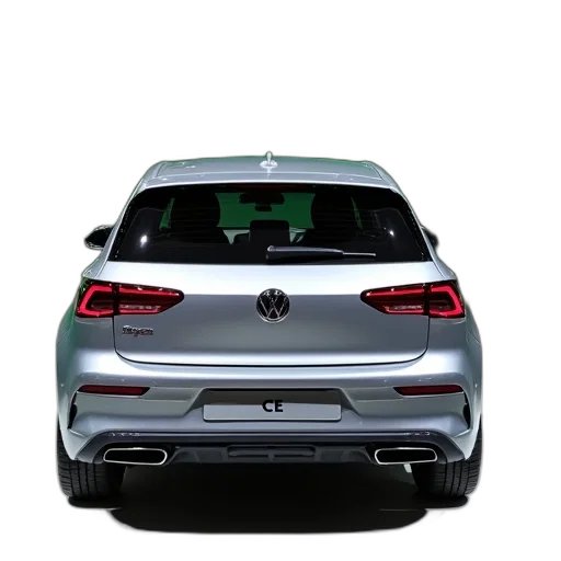 car, silver, hatchback, displayed transparent PNG cut-out