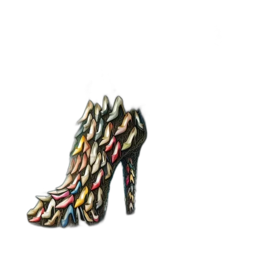 shoes, jewelry, 3d render, pixel art transparent PNG cut-out