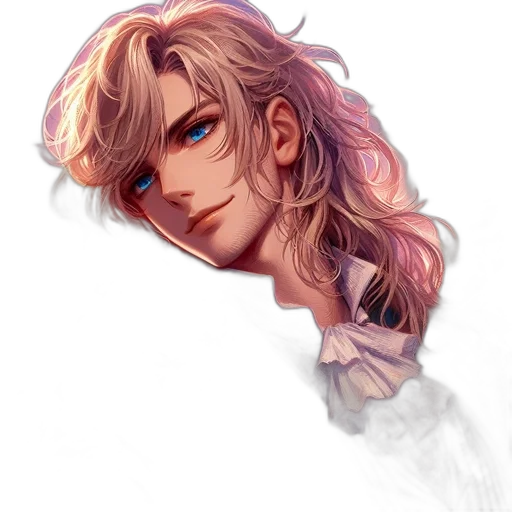 hair, face, creature, staff transparent PNG cut-out